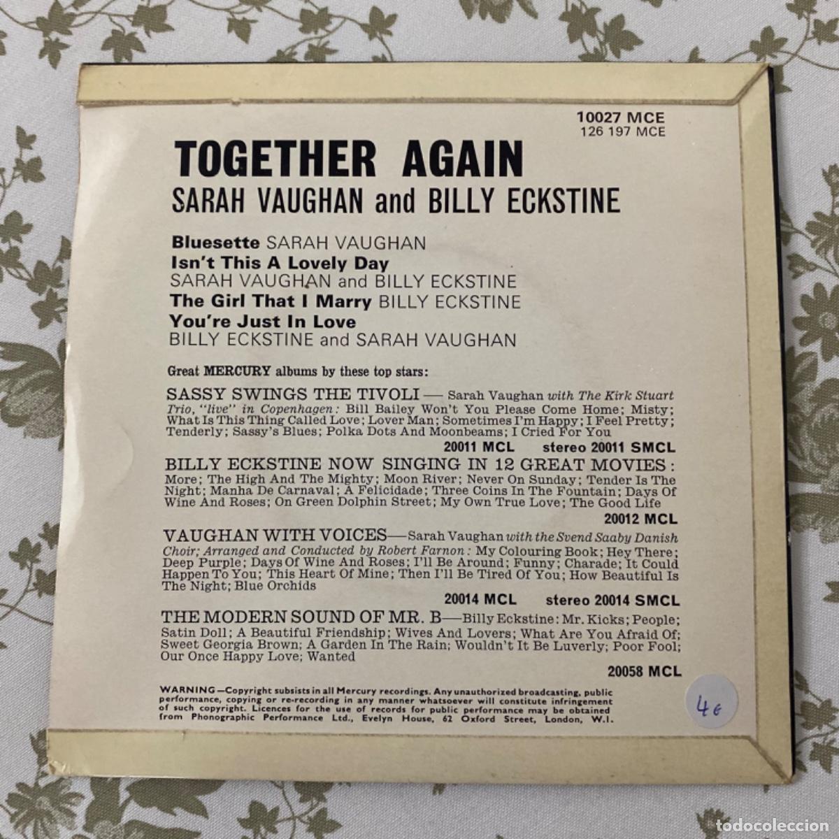 Discos de vinilo: SARAH VAUGHAN BILLY ECKSTINE TOGETHER AGAIN - Foto 3
