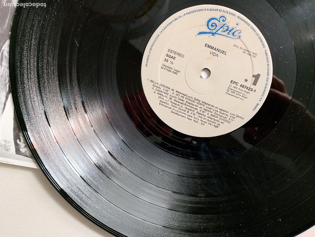 Discos de vinilo: Emmanuel &lrm;&ndash; Vida 1990 ed espa&ntilde;ola - Foto 4