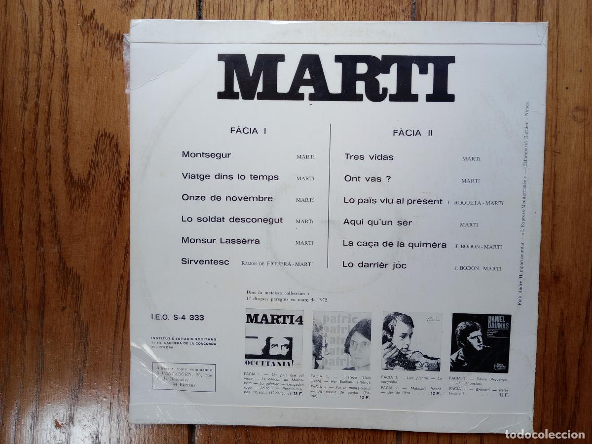 Discos de vinilo: Marti - Montsegur! Cantautor occitano - Foto 2