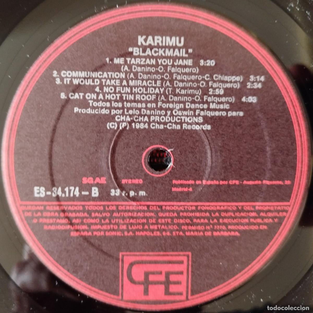 Discos de vinilo: KARIMU ** Blackmail ** VINILO LP 1984 - Foto 4