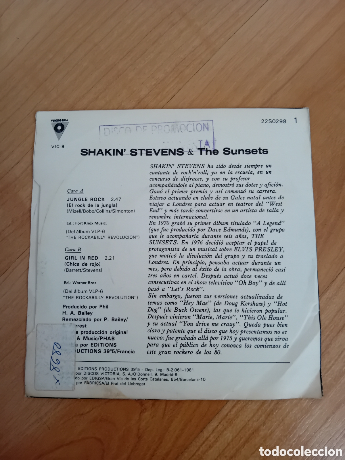Discos de vinilo: SHAKIN STEVENS THE SUNSETS. JUNGLE ROCK - Foto 2