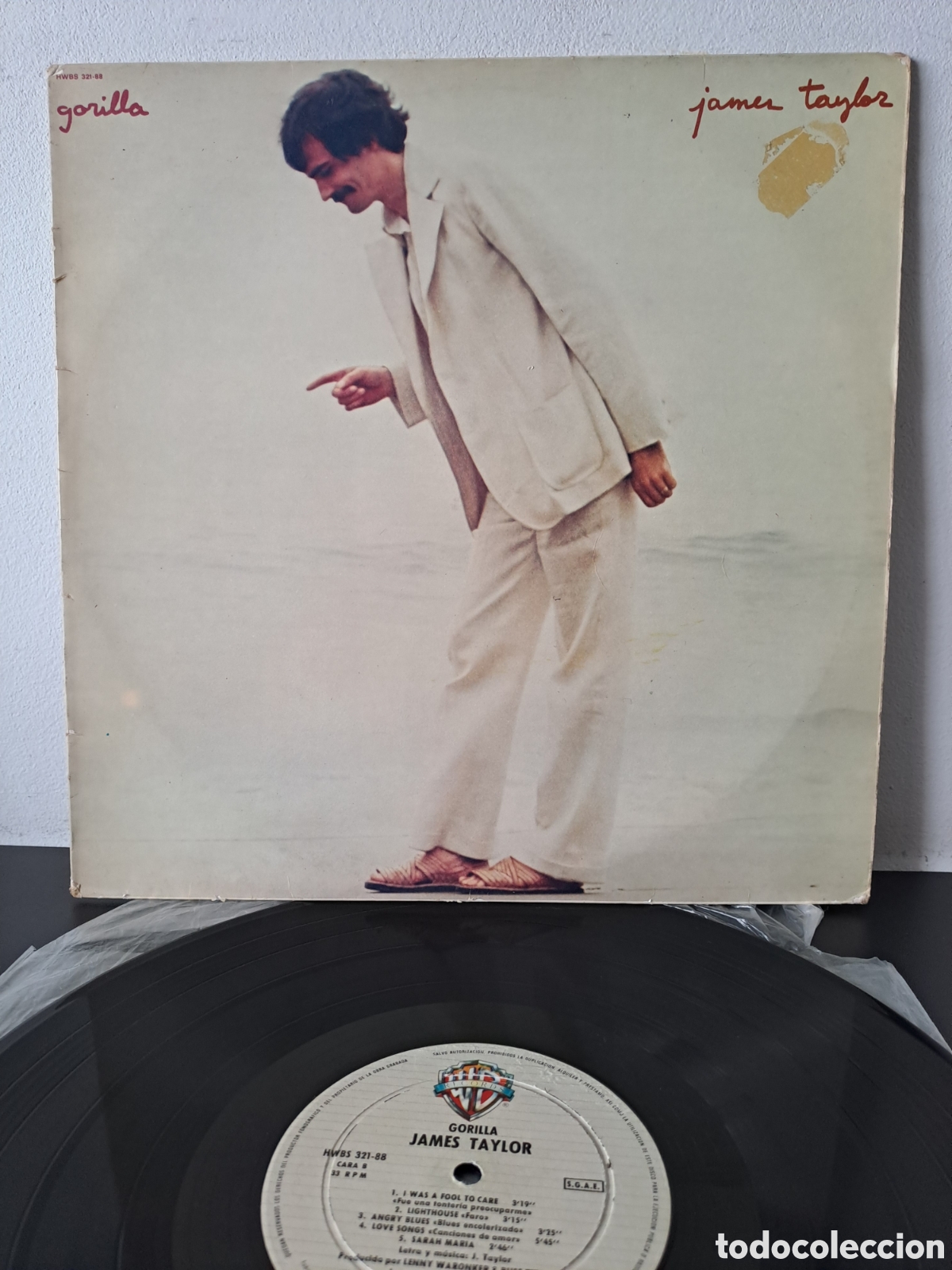 Vinyl-Schallplatten: James Taylor &nbsp;&lrm;&ndash;&nbsp;Gorilla : Warner Bros. Records&nbsp;&lrm;&ndash; HWBS 321-88,&nbsp;Hispavox&nbsp;&lrm;&ndash; HWBS 321-88 C.4