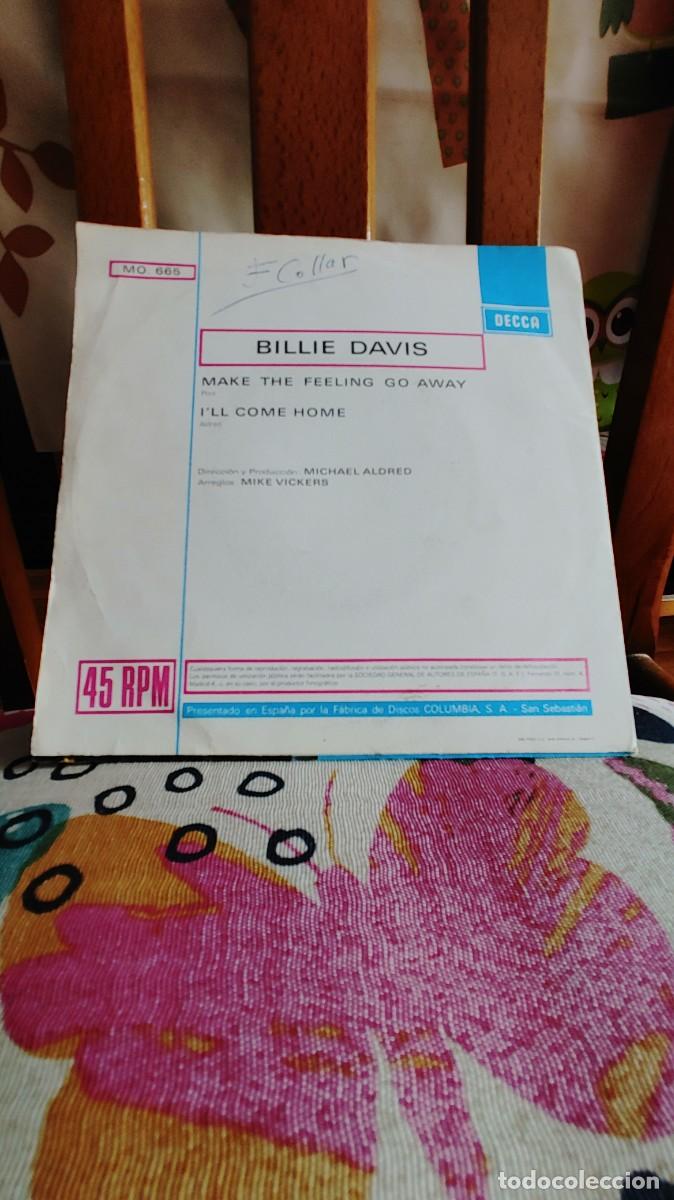 Discos de vinilo: BILLIE DAVIS-SINGLE MAKE THE FEELING GO AWAY - Foto 2