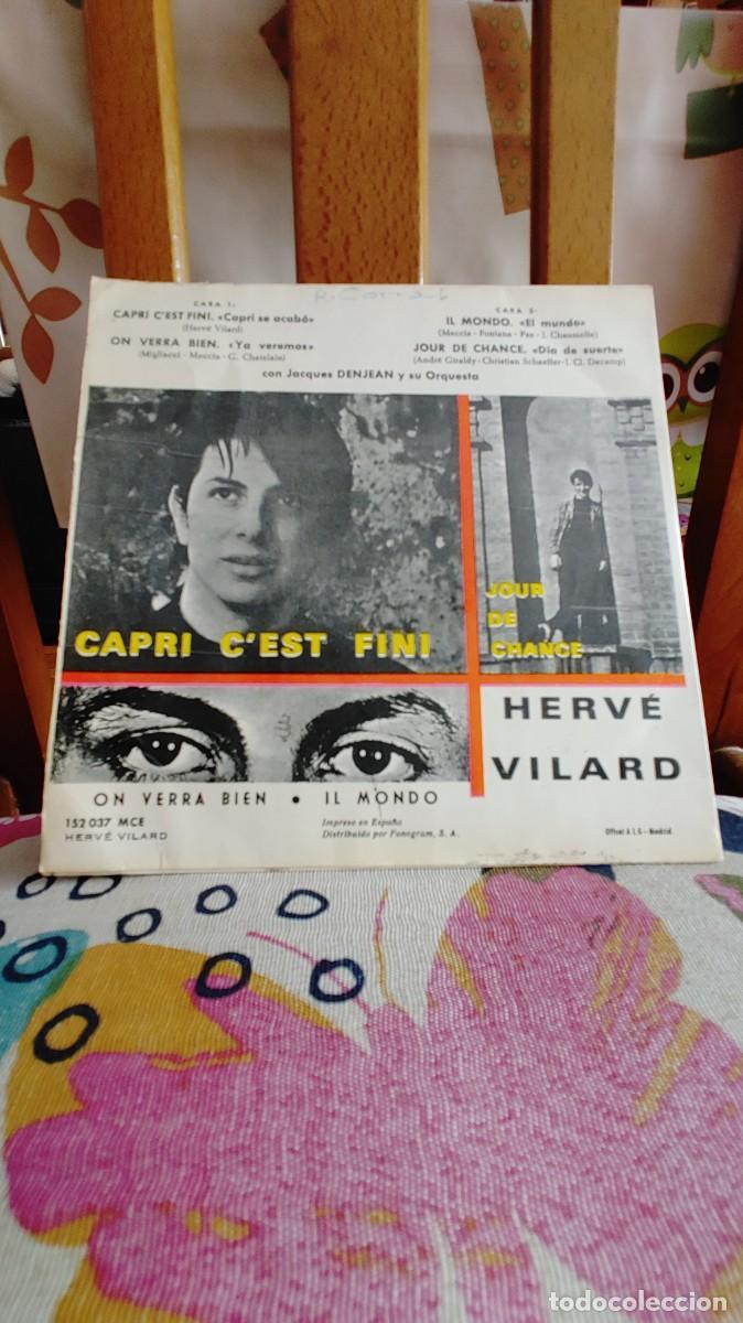 Discos de vinilo: HERVE VILARD-EP CAPRI CEST FINI +3 - Foto 2