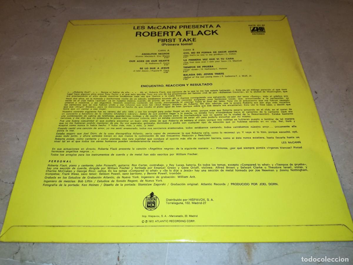 Discos de vinilo: ROBERTA FLACK-FIRST TAKE-ORIGINAL ESPA&Ntilde;OL 1972 - Foto 2