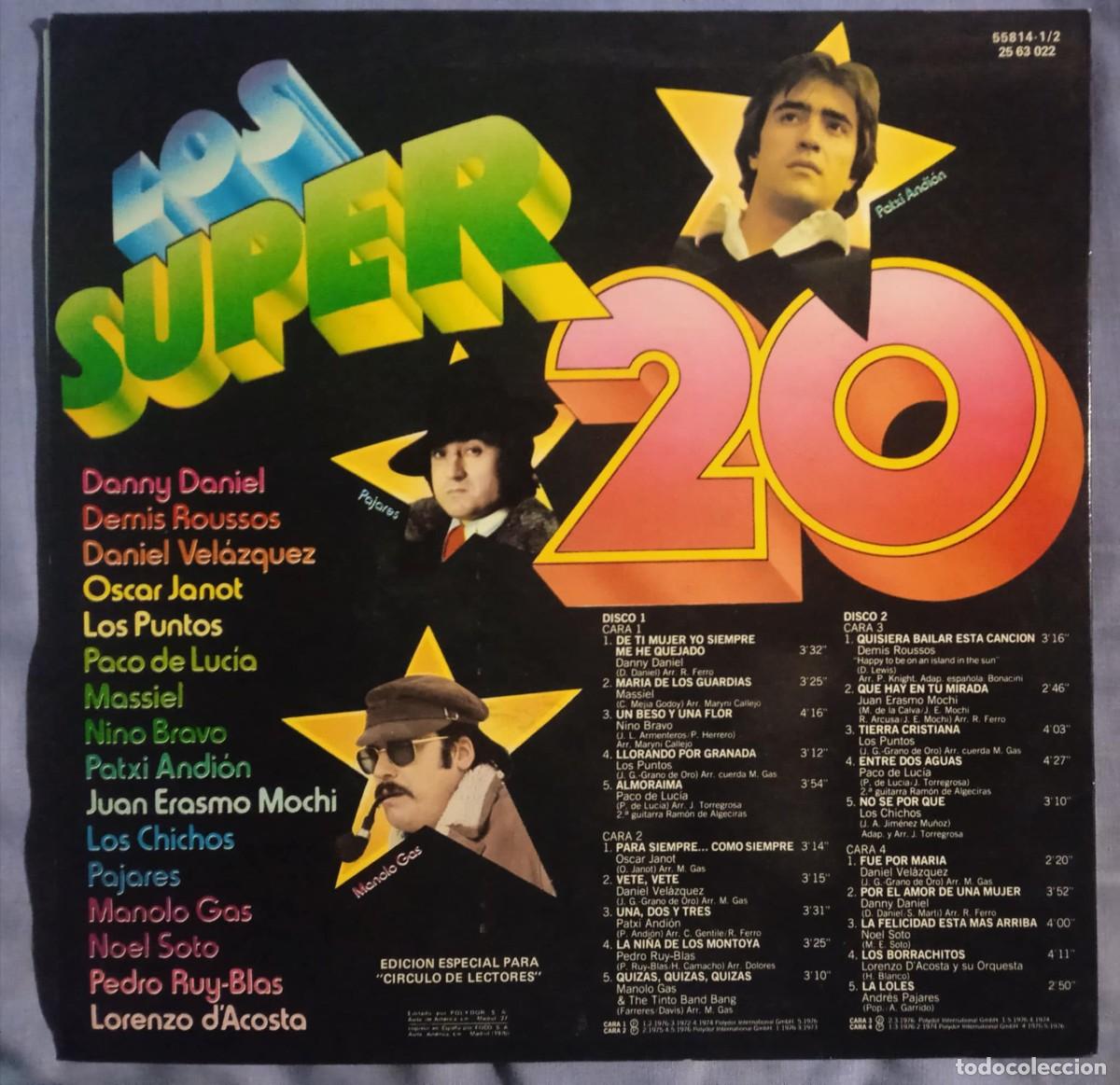 Discos de vinilo: LOS SUPER 20 - 2 LP - 1976 - Foto 2
