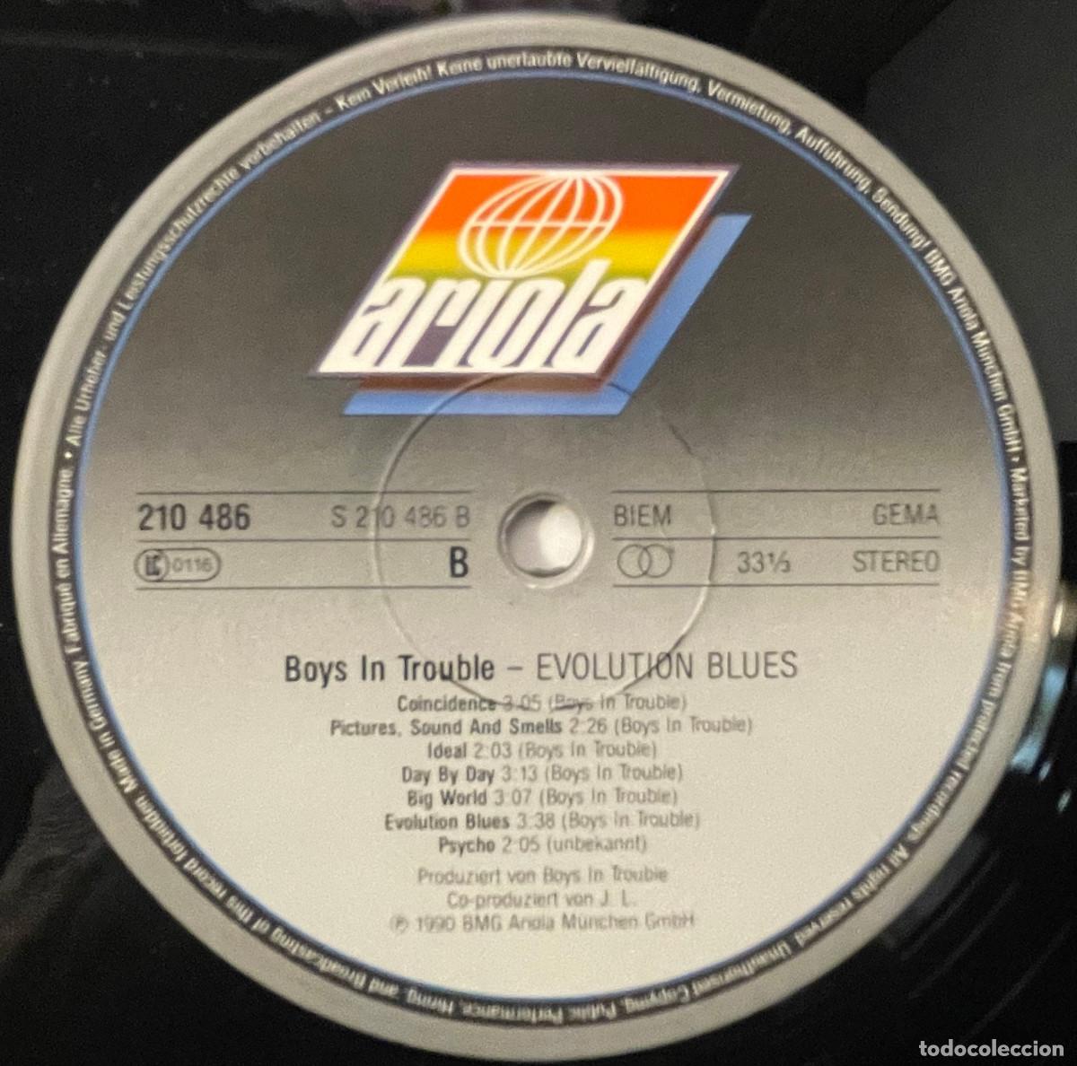 Discos de vinilo: BOYS IN TROUBLE / EVOLUTION BLUES (LP ARIOLA 1990) GERMANY - Foto 4