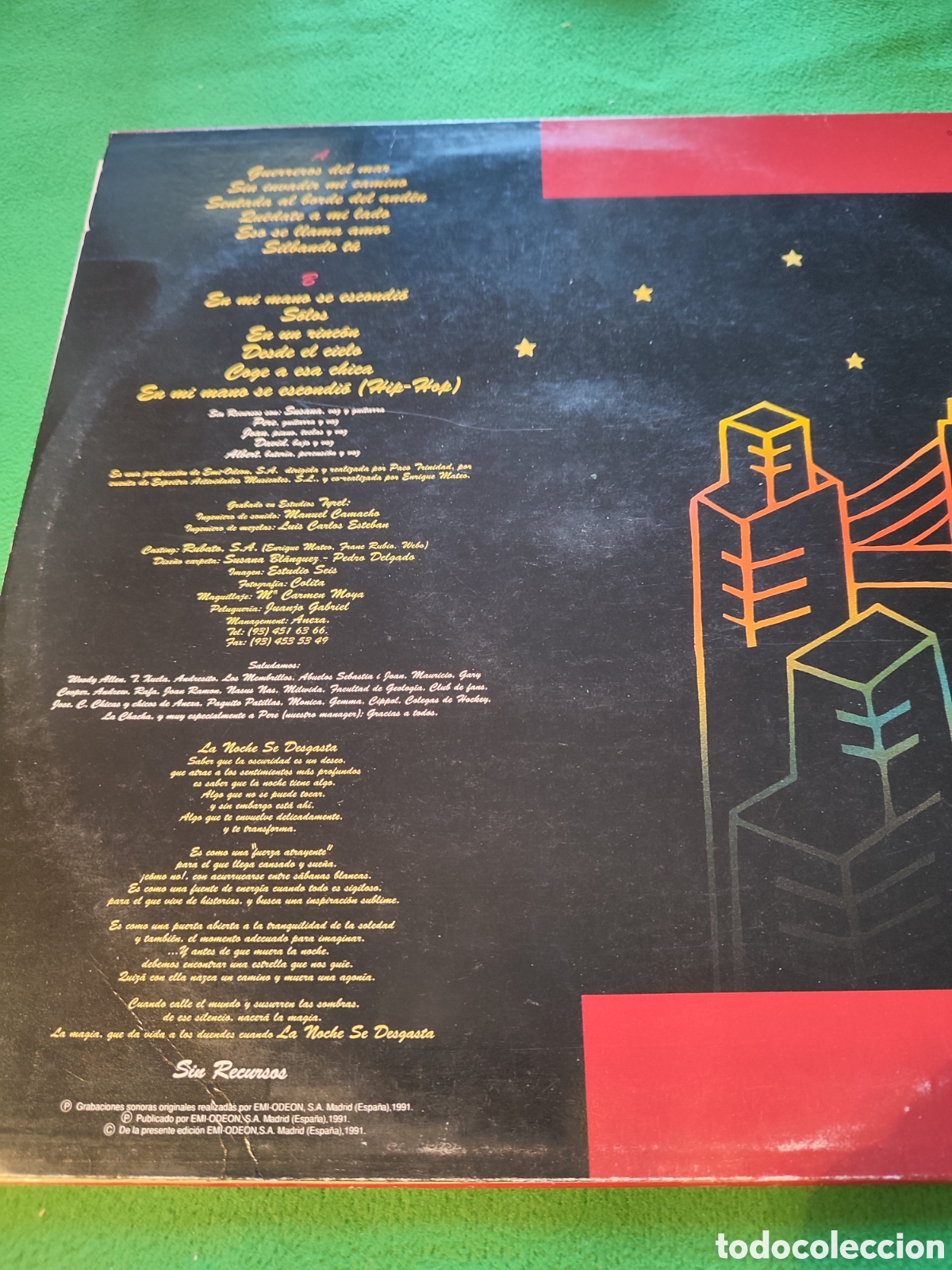 Discos de vinilo: Sin Recursos - La noche desgasta - Foto 4