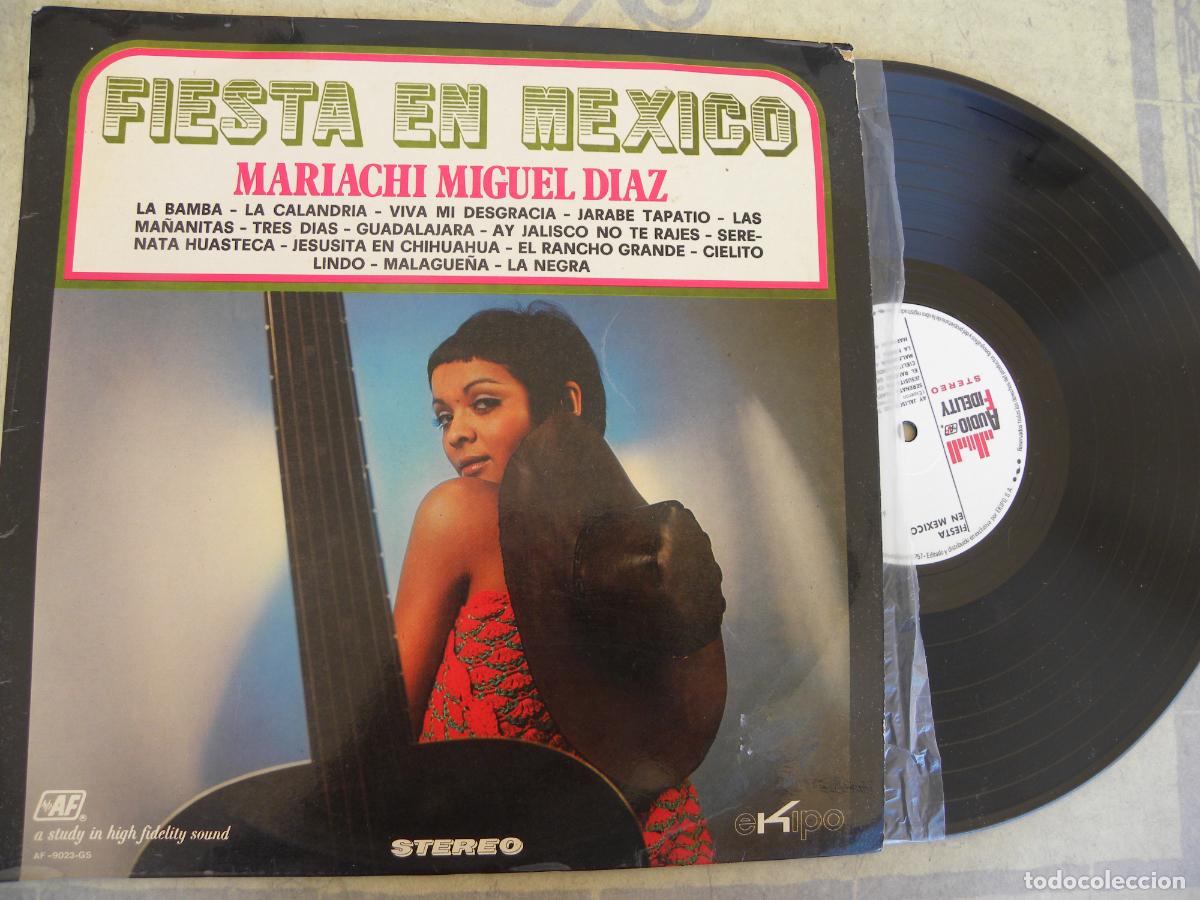 Discos de vinilo: MARIACHI MIGUEL DIAZ -FIESTA EN MEXICO -LP 1971 -PEDIDO MINIMO 3 EUROS