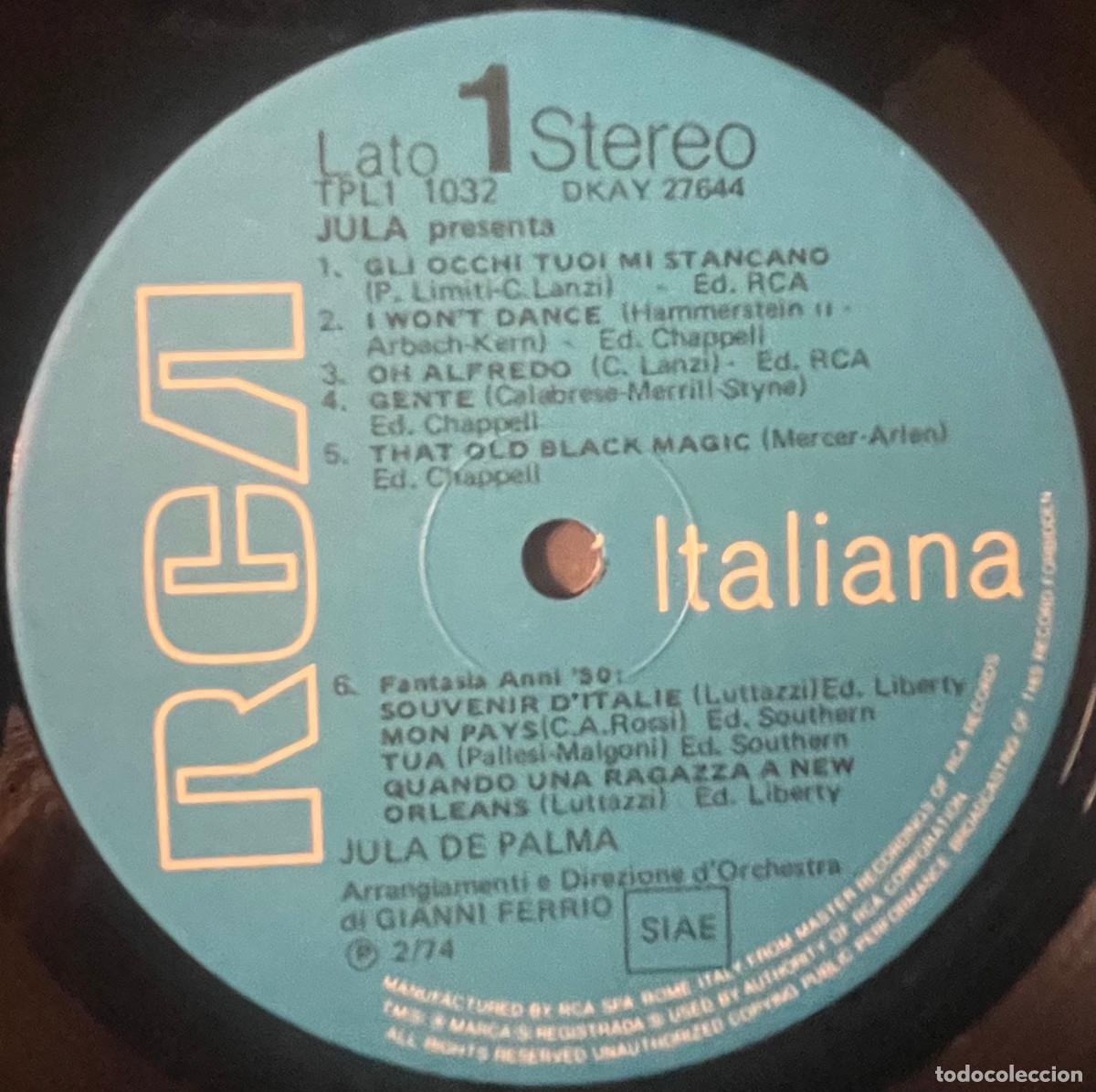 Discos de vinilo: JULA / PRESENTA (LP RCA 1974) ITALIA - Foto 3