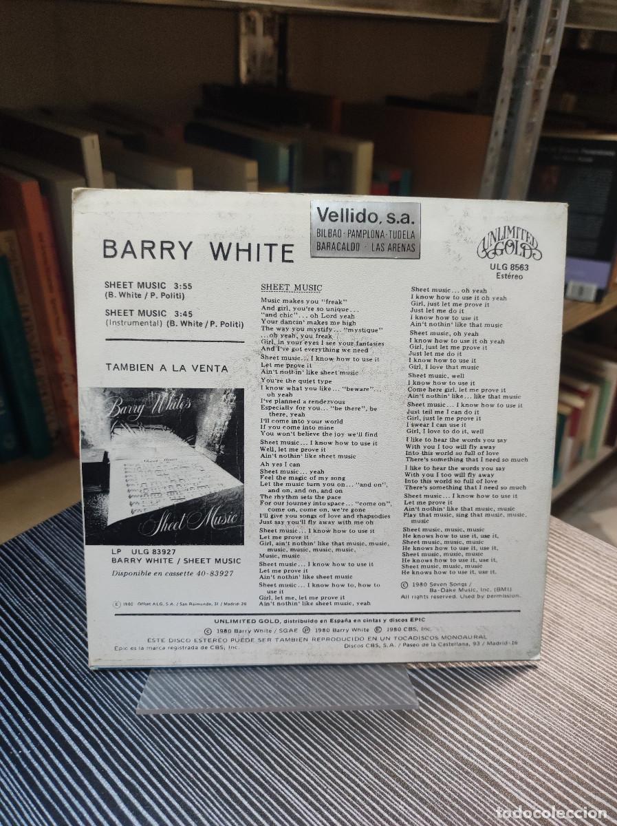 Discos de vinilo: Barry White &ndash; Barry Whites Sheet Music - Foto 2
