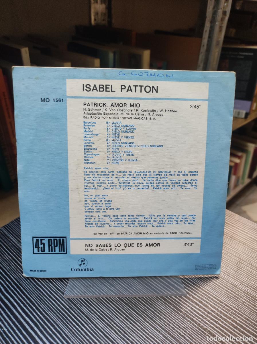Discos de vinilo: Isabel Patton &ndash; Patrick, Amor Mio - Foto 2