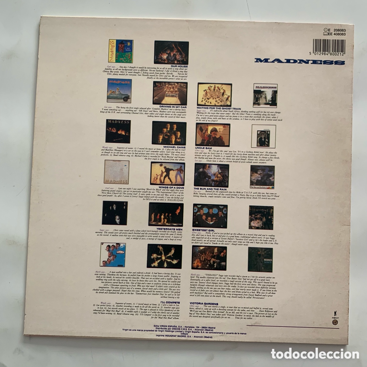Discos de vinilo: Lp madness utter madness edicion espa&ntilde;ola de 1986 - Foto 2