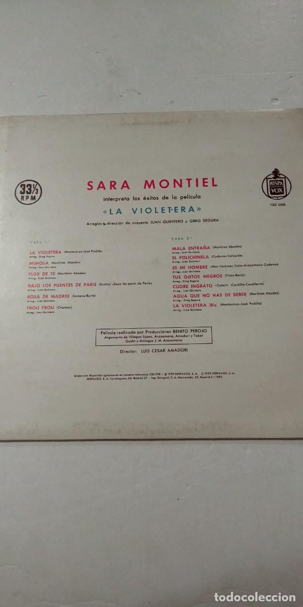 Discos de vinilo: La violetera Sara Montiel - Foto 2