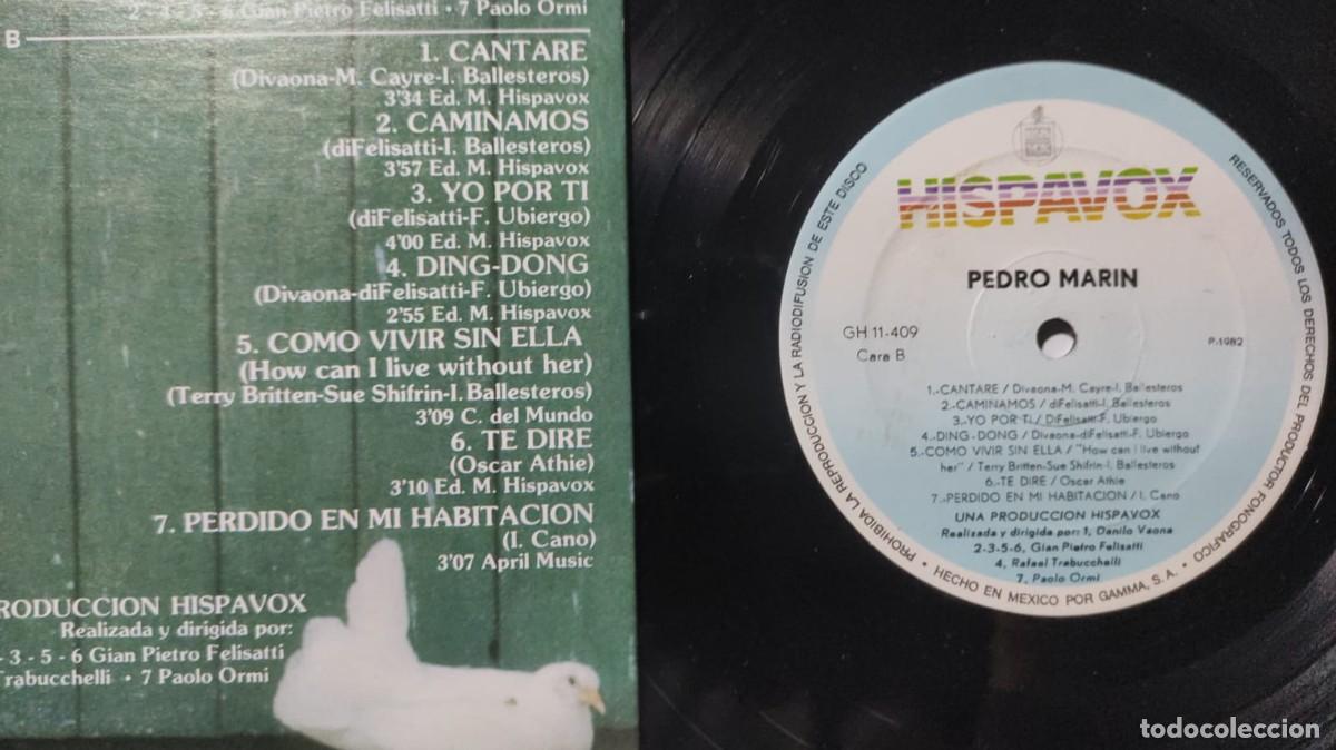 Discos de vinilo: PEDRO MARIN GRANDES EXITOS LP IMPORTADO MEX 1982 - Foto 4