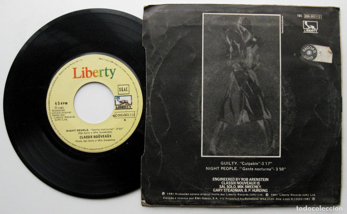 Discos de vinilo: Classix Nouveaux - Culpable (Guilty) - Single Liberty 1981 BPY - Foto 2