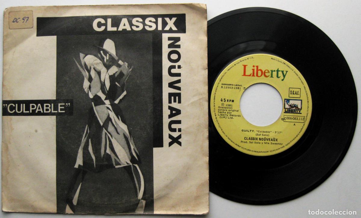 Discos de vinilo: Classix Nouveaux - Culpable (Guilty) - Single Liberty 1981 BPY - Foto 1