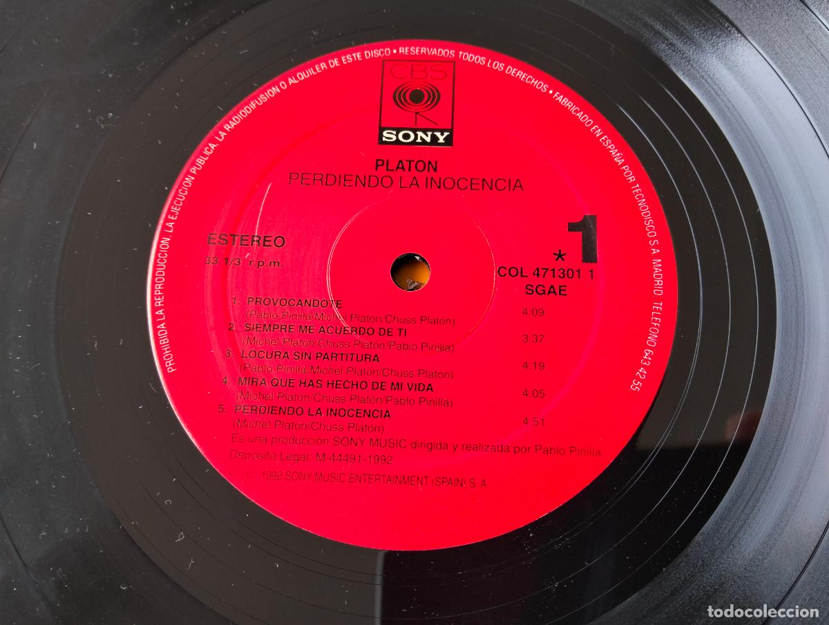 Discos de vinilo: DISCO LP, PLATON - PERDIENDO LA INOCENCIA - Foto 4