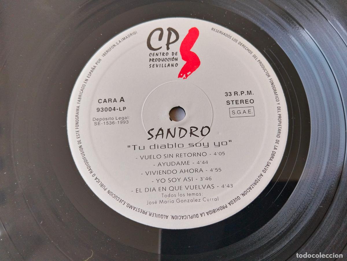 Discos de vinilo: DISCO LP, SANDRO - TU DIABLO SOY YO - Foto 4