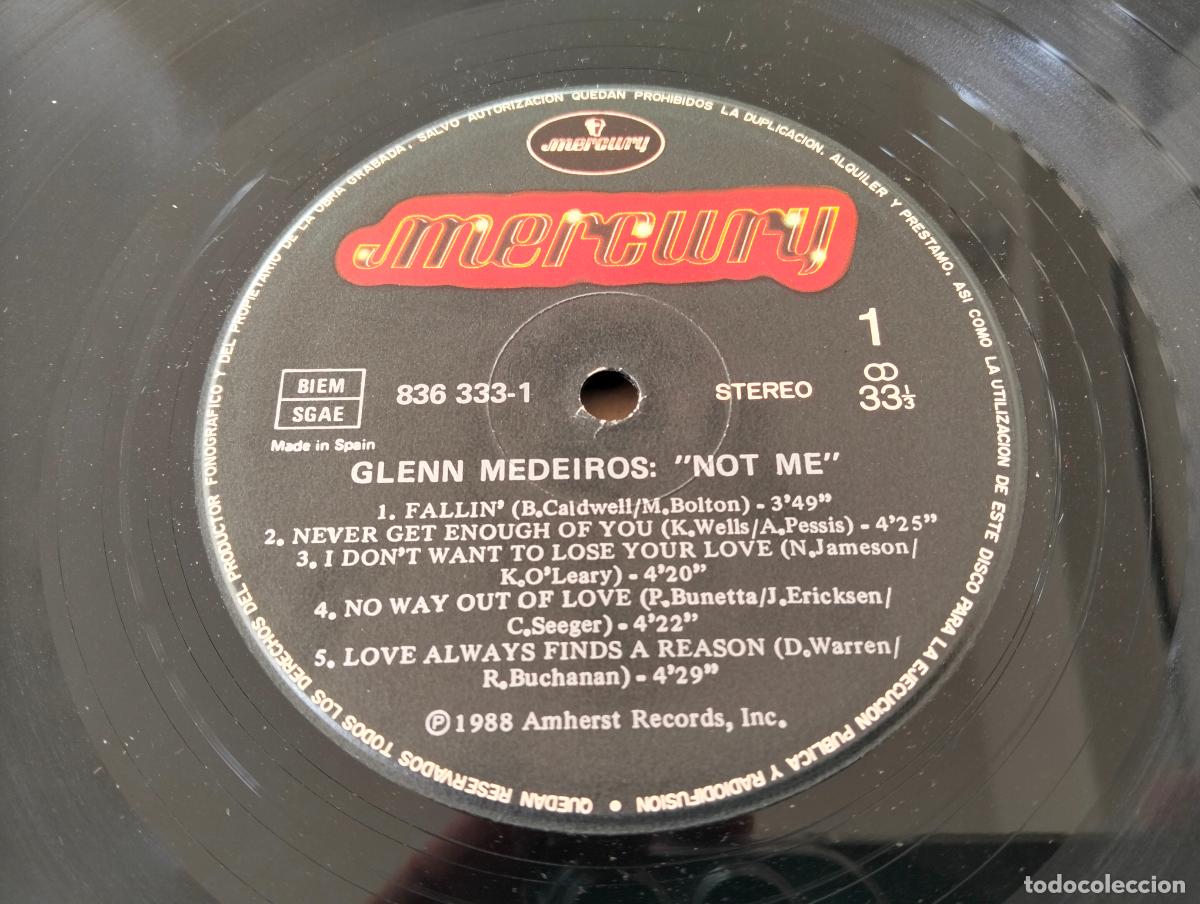 Discos de vinilo: DISCO LP, GLEN MEDEIROS - NOT ME - Foto 4