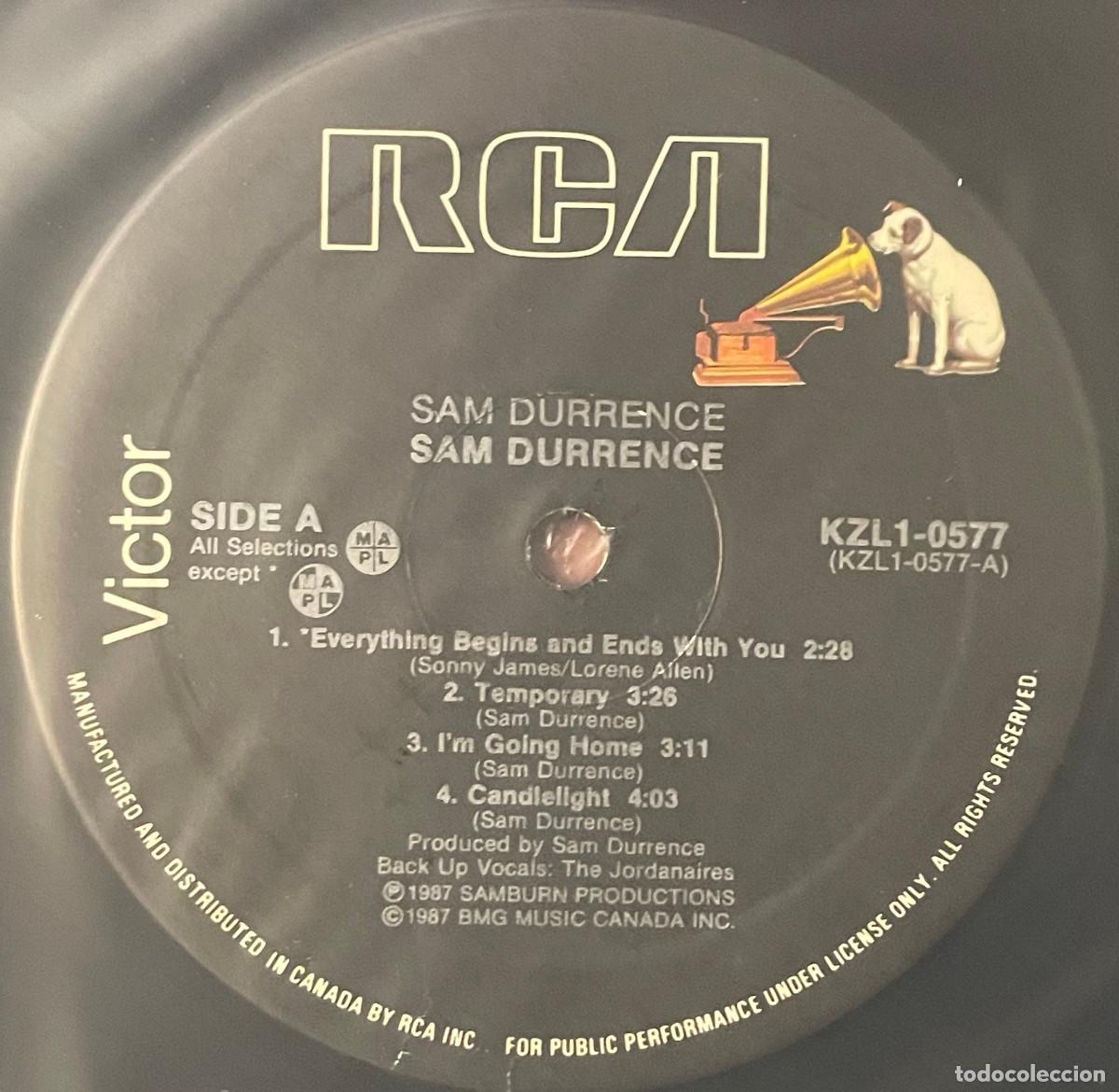 Discos de vinilo: SAM DURRENCE / SAM DURRENCE (LP RCA 1987) CANADA - Foto 3