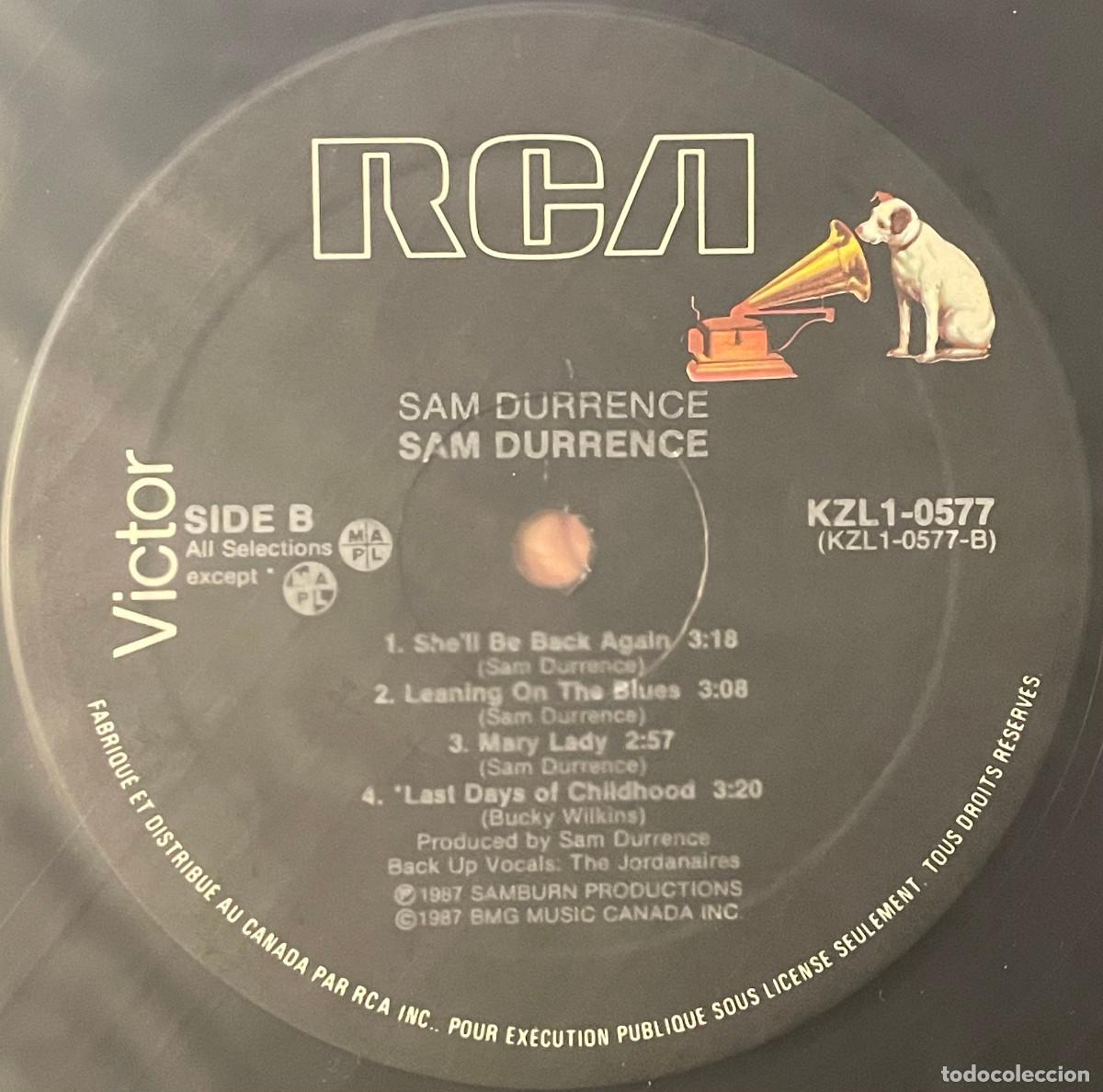 Discos de vinilo: SAM DURRENCE / SAM DURRENCE (LP RCA 1987) CANADA - Foto 4