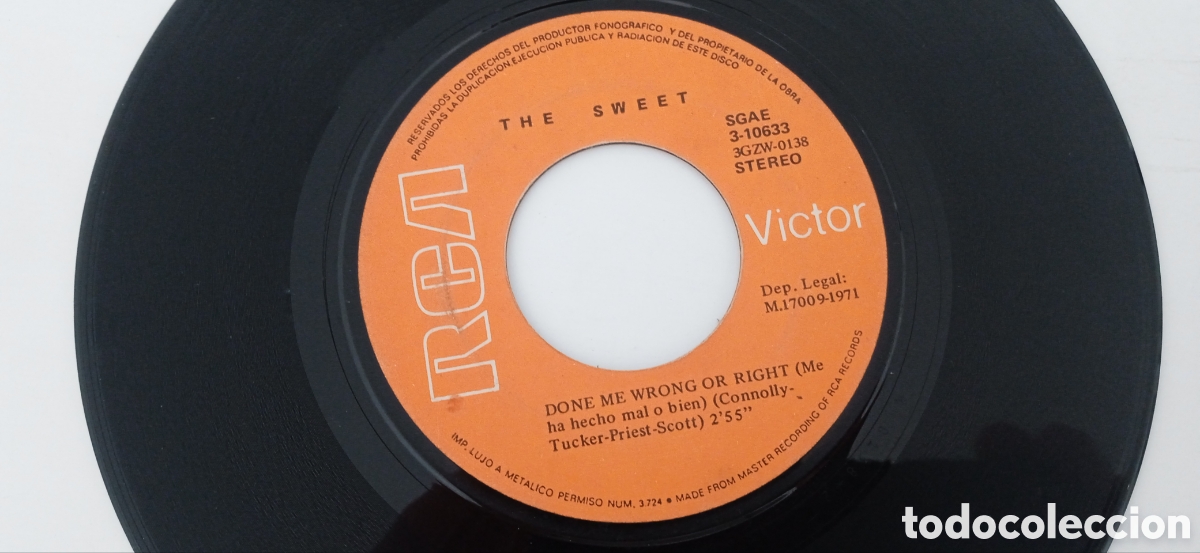 Discos de vinilo: THE SWEET - Co-co (1971) single - Foto 3