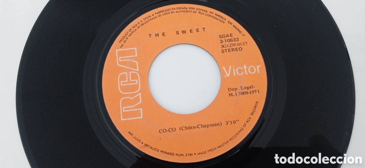 Discos de vinilo: THE SWEET - Co-co (1971) single - Foto 1