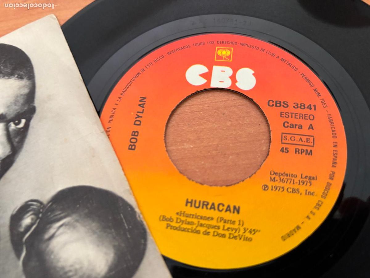 Discos de vinilo: BOB DYLAN (HURACAN) SINGLE ESPA&Ntilde;A 1975 (EPI6) - Foto 2