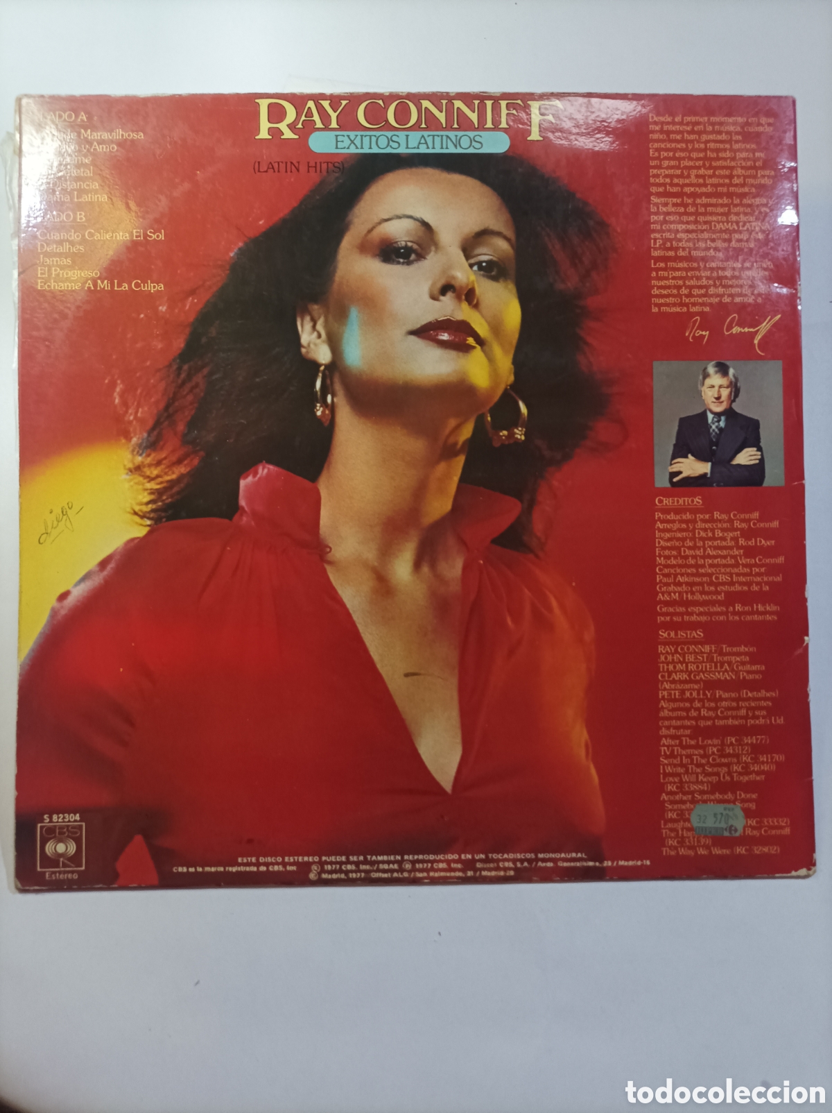 Discos de vinilo: RAY CONIFF. EXITOS LATINOS. CBS. VINILO. 1977. - Foto 3