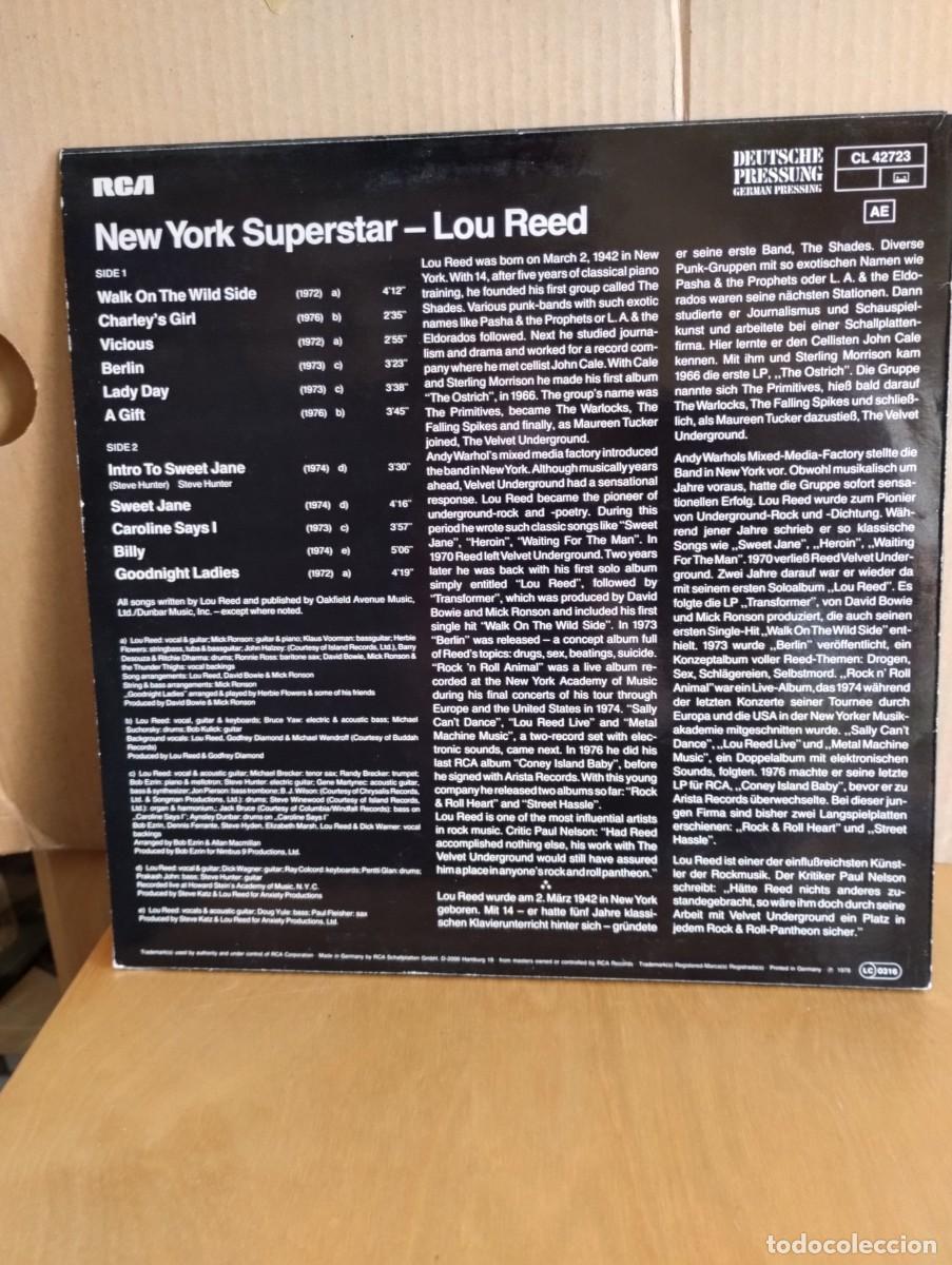Discos de vinilo: LOU REED ------- NEW YORK SUPERSTAR - Foto 2