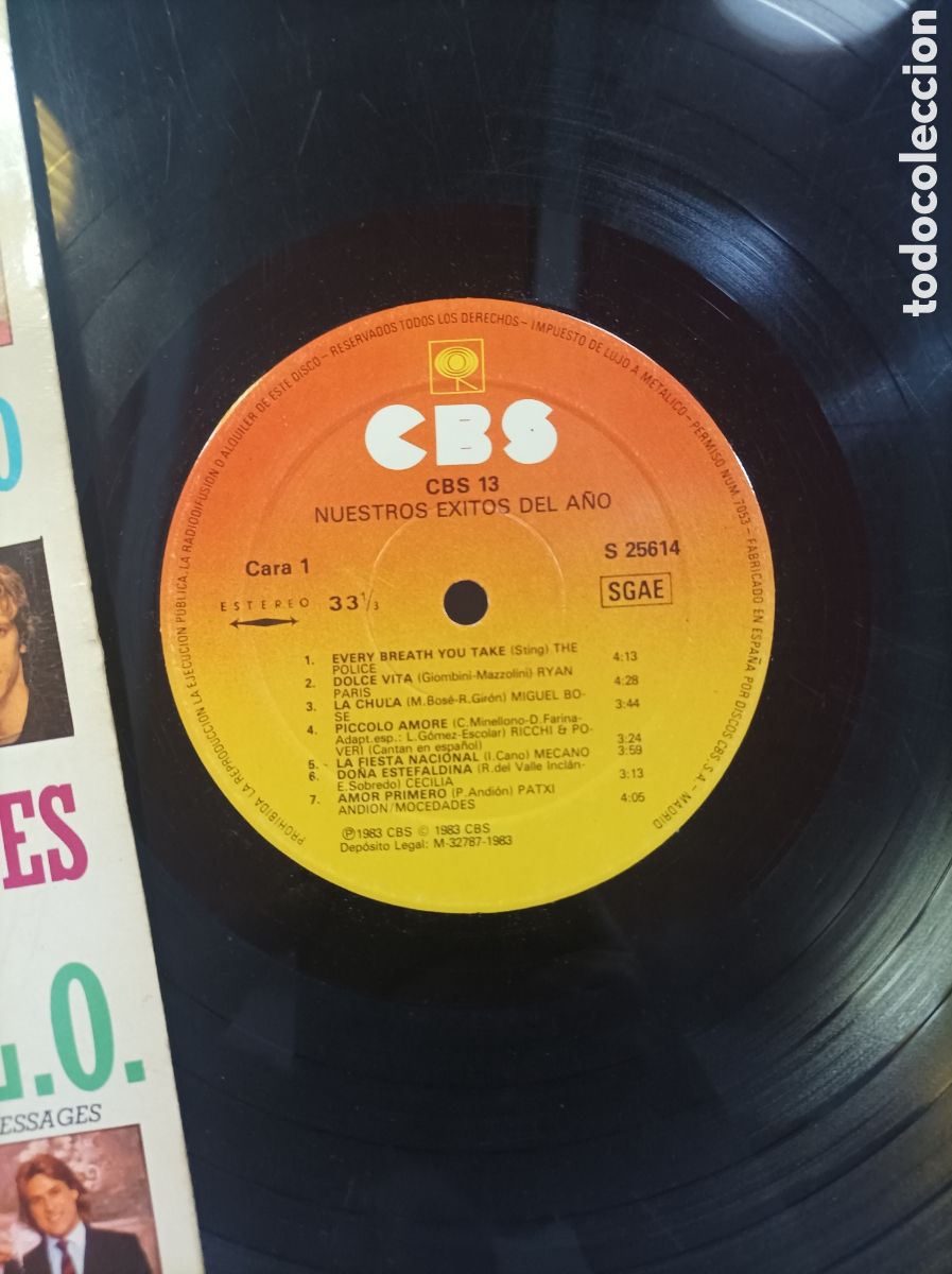 Discos de vinilo: CBS 13. NUESTROS &Eacute;XITOS DEL A&Ntilde;O. VINILO. 1983. - Foto 2