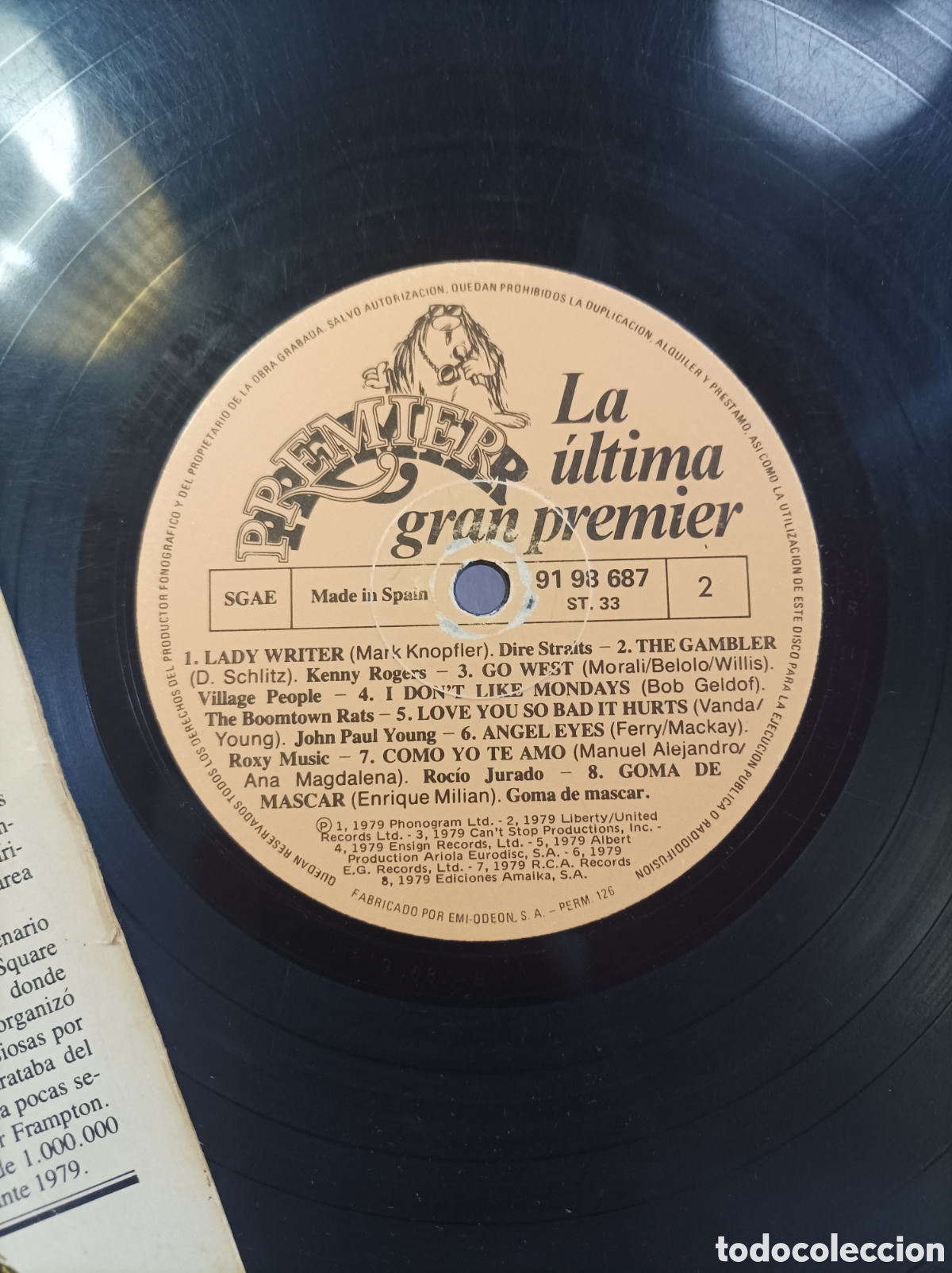 Discos de vinilo: LA &Uacute;LTIMA GRAN PREMIER. EMI. VINILO. 1979. - Foto 2