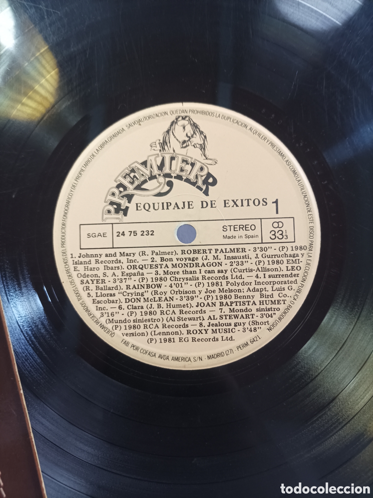 Discos de vinilo: EQUIPAJE DE EXITOS. PREMIER. VINILO. 1981. - Foto 2