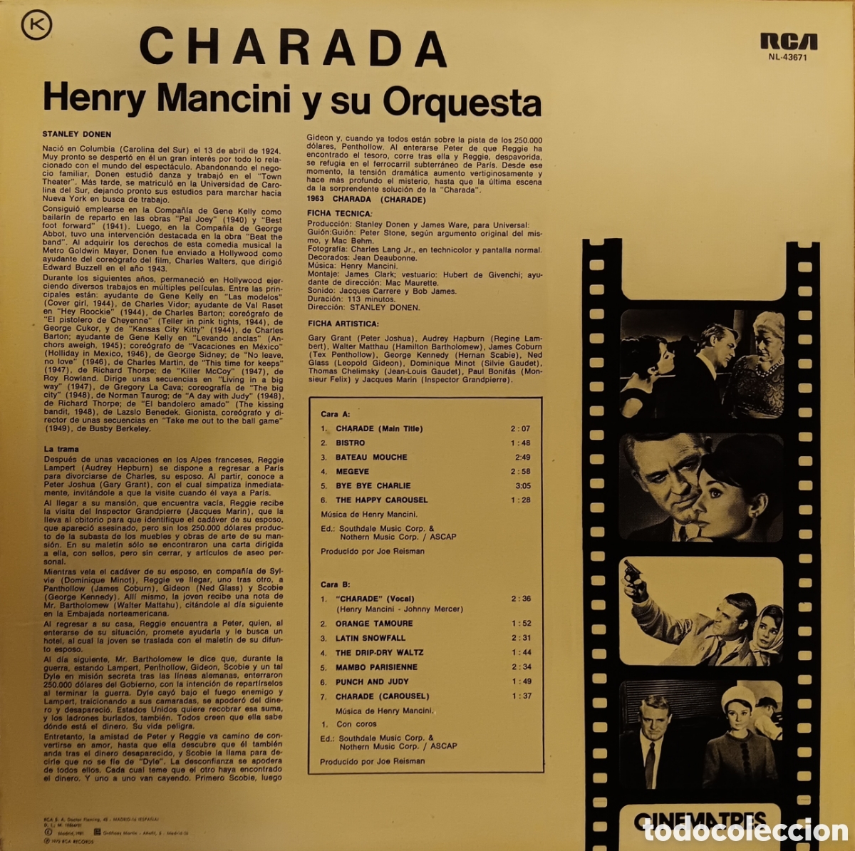 Discos de vinilo: &rdquo;CHARADA&rdquo; HENRY MANCINI - Foto 2