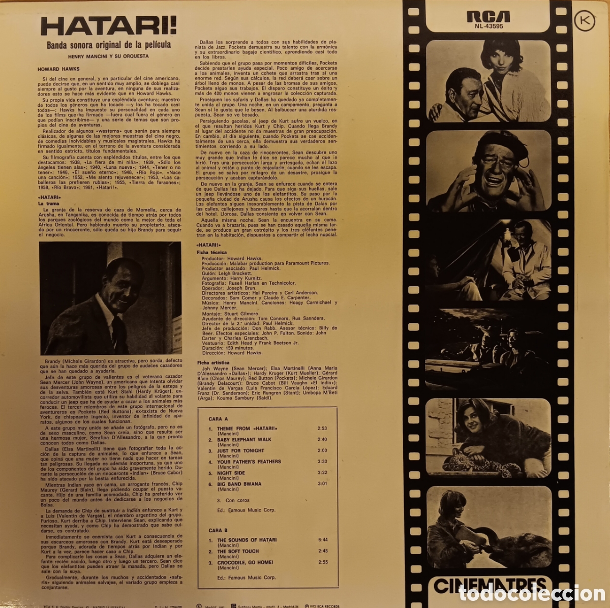 Discos de vinilo: &rdquo;HATARI!&rdquo; HENRY MANCINI - Foto 2