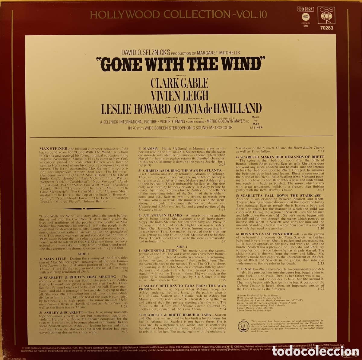 Discos de vinilo: &rdquo;GONE WITH THE WIND&rdquo; MAX STEINER BUEN ESTADO++ - Foto 2