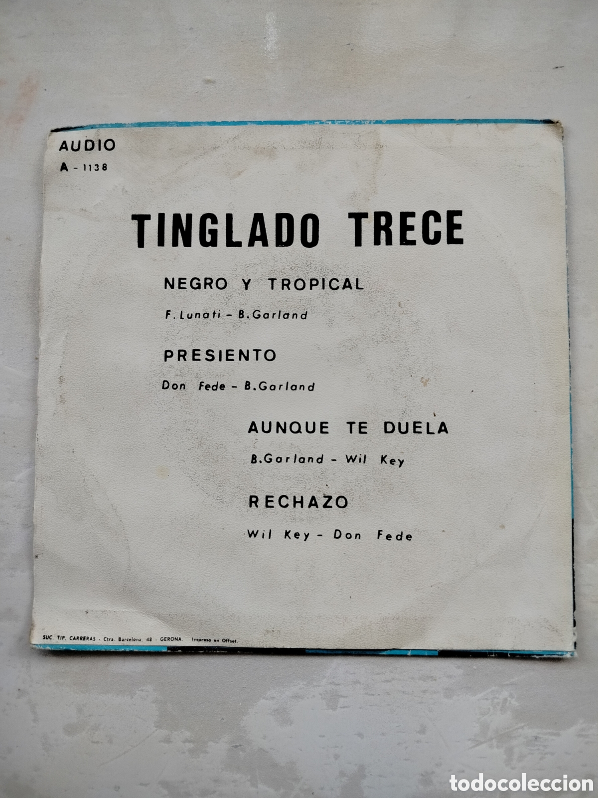 Discos de vinilo: Tinglado 13 Negro y Tropical - Foto 2