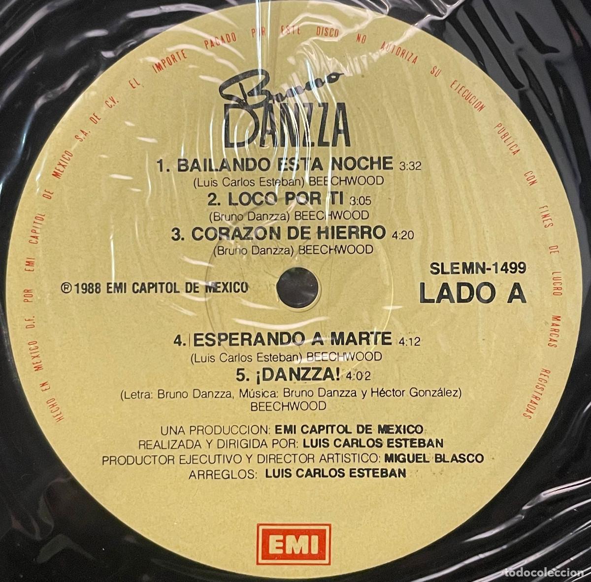 Discos de vinilo: BRUNO DANZZA / BRUNO DANZZA (LP EMI 1988) MEXICO - Foto 4