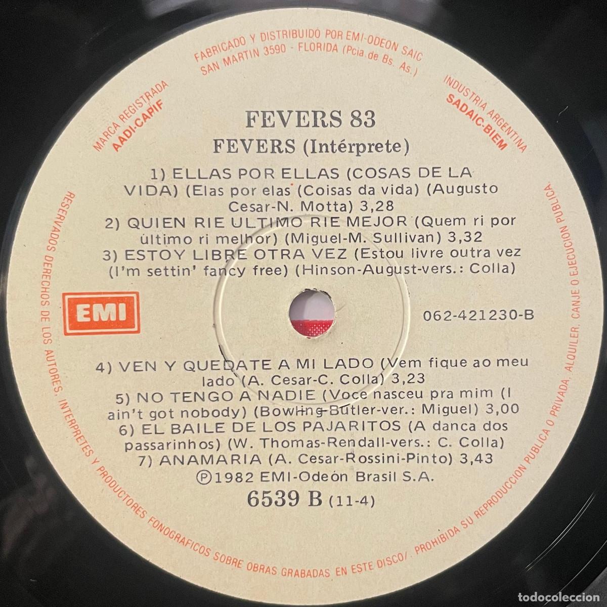 Discos de vinilo: FEVERS / FEVERS 83 (LP EMI 1982) ARGENTINA - Foto 3
