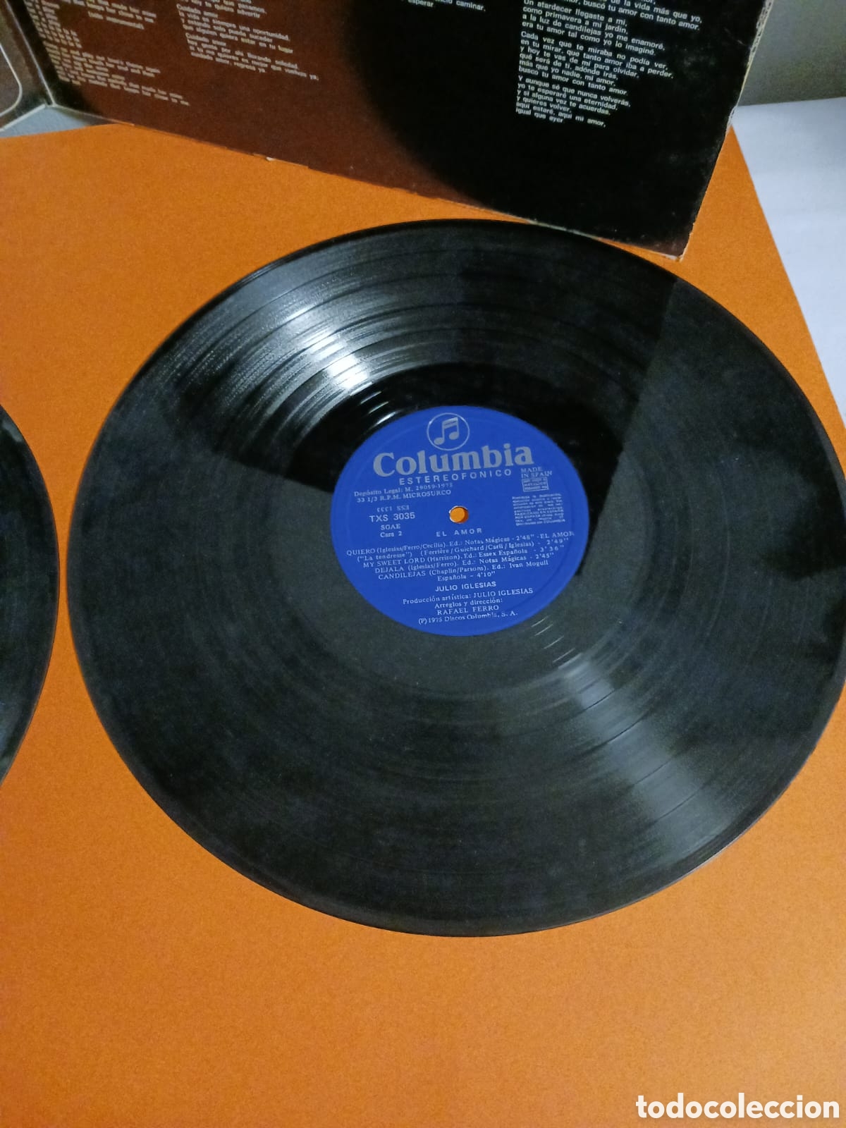 Discos de vinilo: JULIO IGLESIAS &rdquo; EL AMOR&rdquo;. LP de vinilo. Funciona - Foto 4