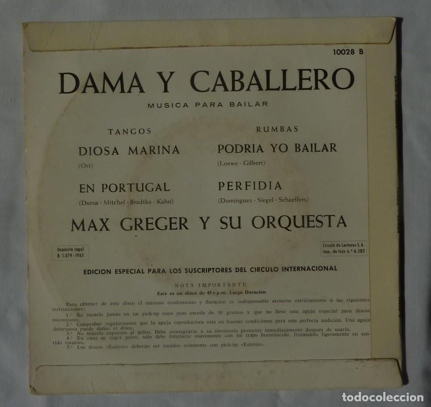 Discos de vinilo: MAX GREGER // DAMA Y CABALLERO+3 // 1965 // EP - Foto 2