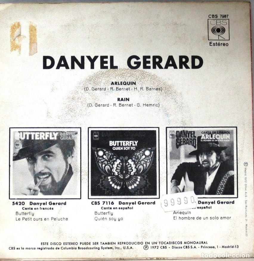 Discos de vinilo: DANYEL GERARD - ARLEQUIN - RAIN - SINGLE - Foto 2