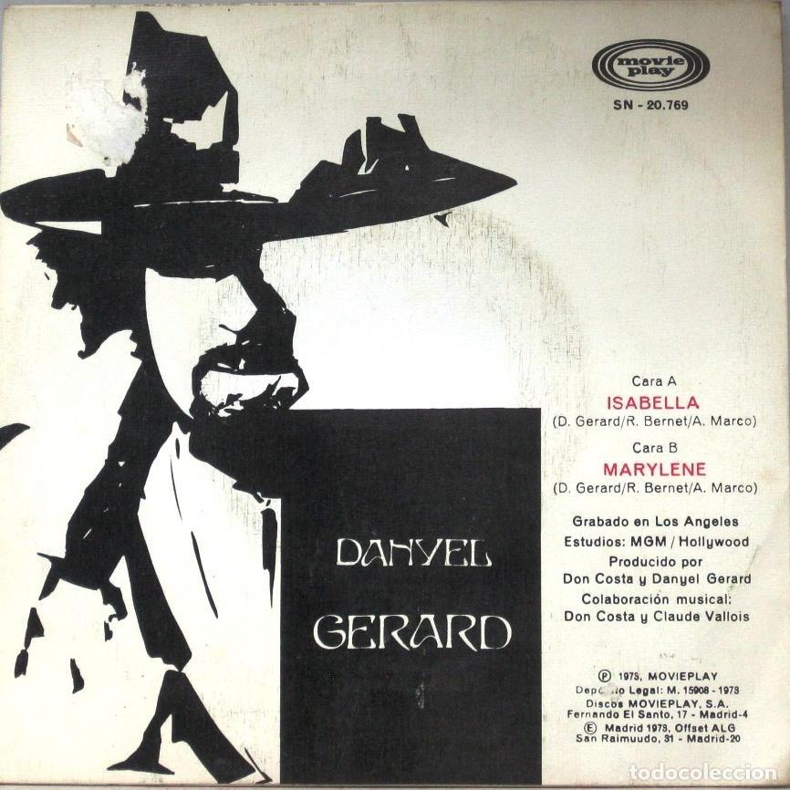 Discos de vinilo: DANYEL GERARD - ISABELLA - SINGLE - Foto 2