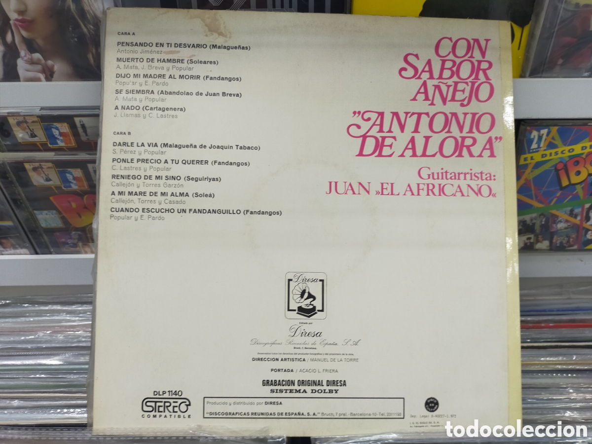 Discos de vinilo: Antonio de Alora lp Con sabor a&ntilde;ejo 1973 - Foto 2