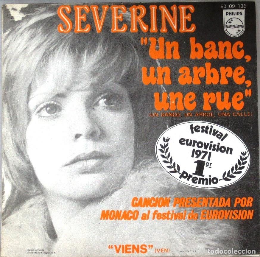 Discos de vinilo: SEVERINE - UN BANC UN ARBRE UNE RUE - SINGLE - Foto 1