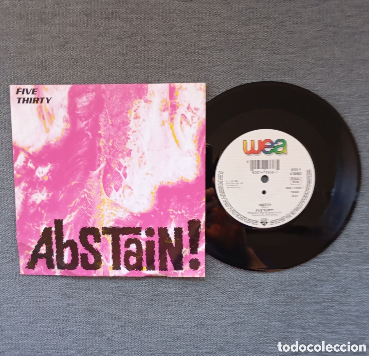 Discos de vinilo: Five Thirty. Abstain/ You. Single 7&rdquo;, a&ntilde;o 1990. - Foto 1
