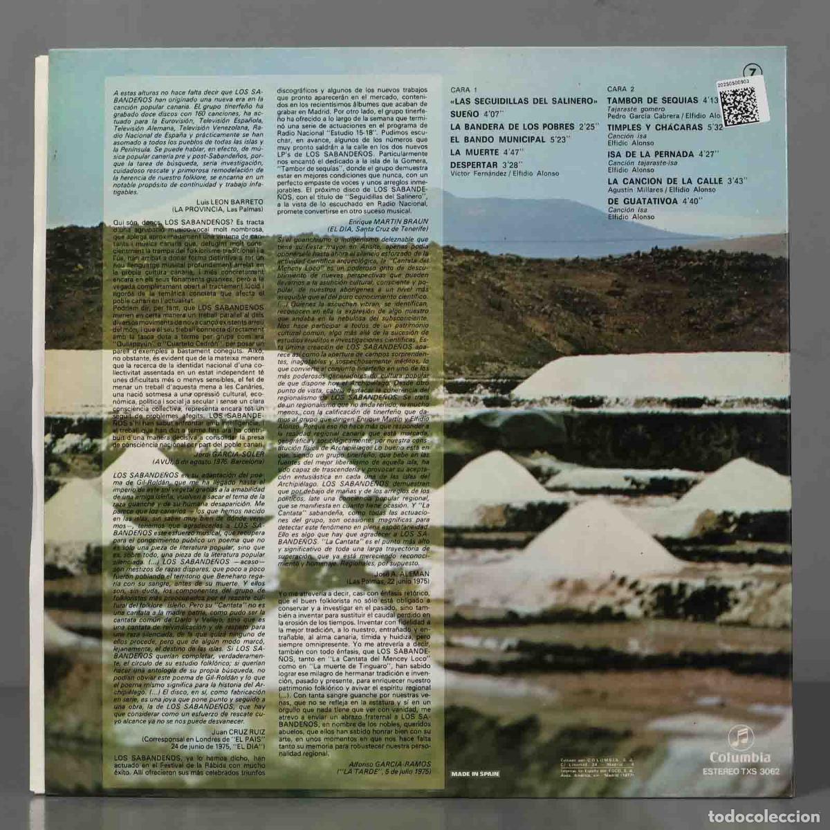Discos de vinilo: LP. Los Sabande&ntilde;os &ndash; Las Seguidillas Del Salinero - Foto 2