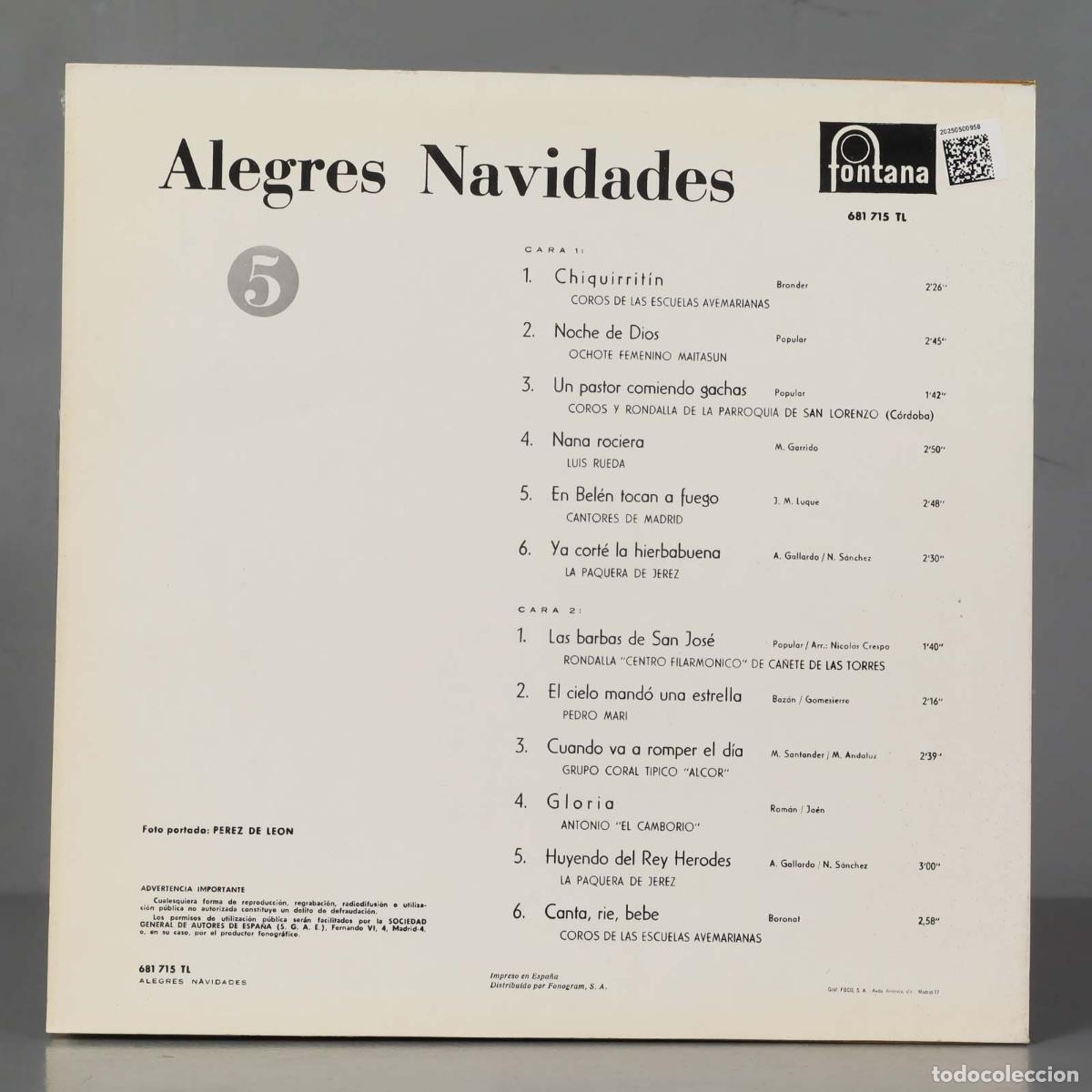 Discos de vinilo: LP. Various &ndash; Alegres Navidades - Foto 2