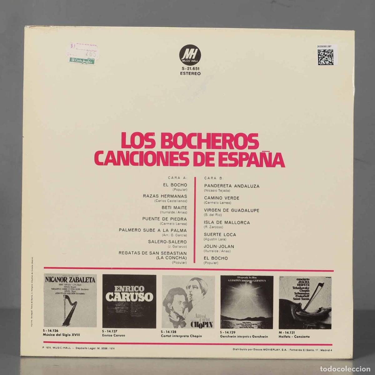Discos de vinilo: LP. LOS BOCHEROS CANCIONES DE ESPA&Ntilde;A - Foto 2